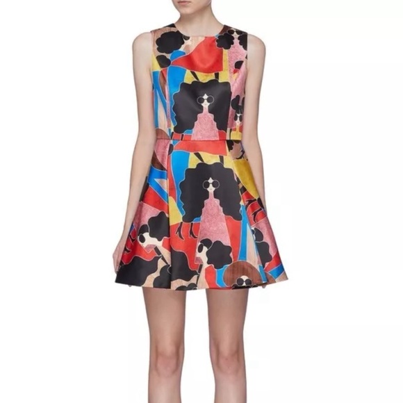 🎀SOLD🎀Alice + Olivia Stasia Stace Face Print Pleated Dress - Picture 3 of 10
